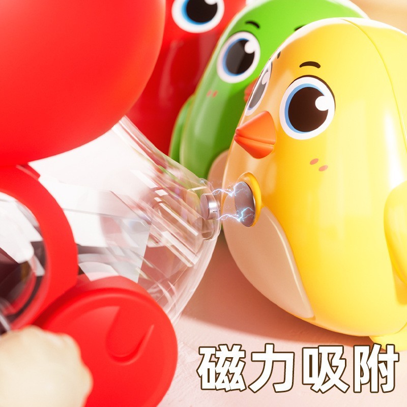 萌趣摇摆小鸡磁吸发条惯性婴儿早教学爬抬头趣味男女孩小玩具图2