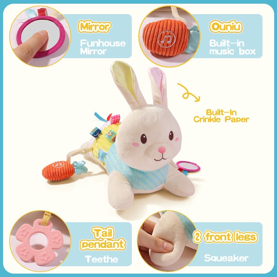 新生儿宝宝兔子音乐安抚抱偶抱枕婴儿玩具0-1岁安抚神器图5