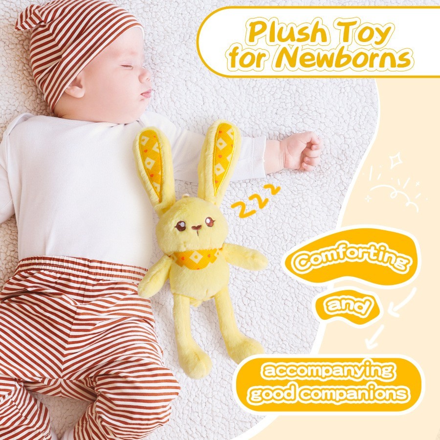 新生儿宝宝兔子玩偶婴儿玩具0-1岁益智安抚抽拉毛绒安抚玩具图5