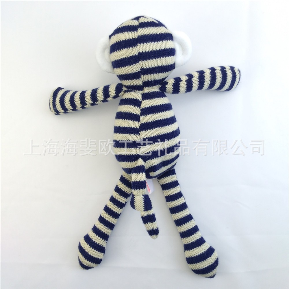 条纹可爱猴子毛绒玩具娃娃窗帘挂饰公仔儿童节日礼物宝宝安抚玩偶图4