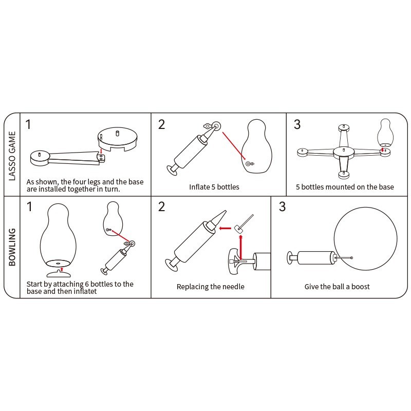 跨境热卖创意充气玩具二合一趣味玩法户外游戏保龄球儿童套圈比赛图2