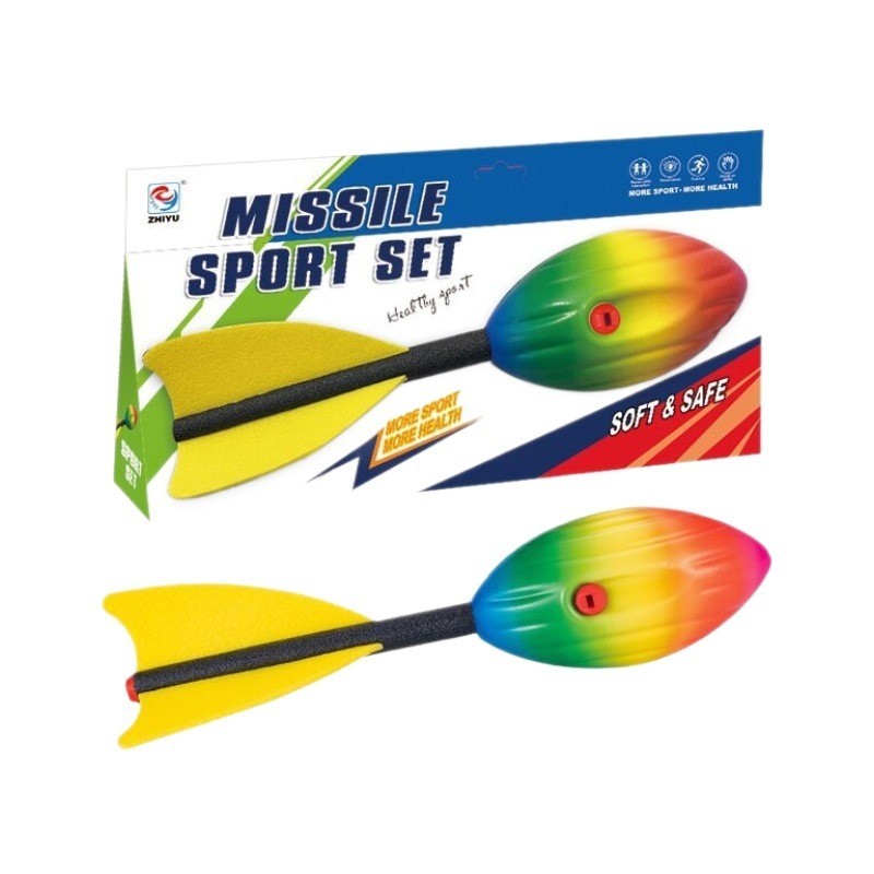 彩虹飞弹PU子弹头带哨亲子游戏户外手抛互动沙滩飞行玩具厂家图2