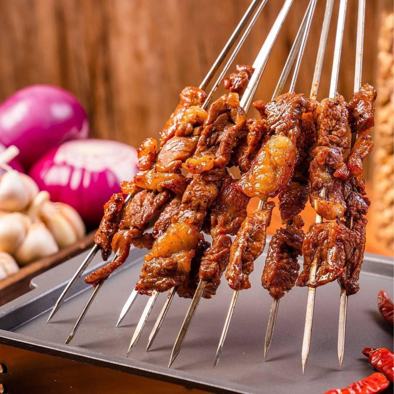 小肉串工厂牛腱子串烧烤食材半成品商用图2