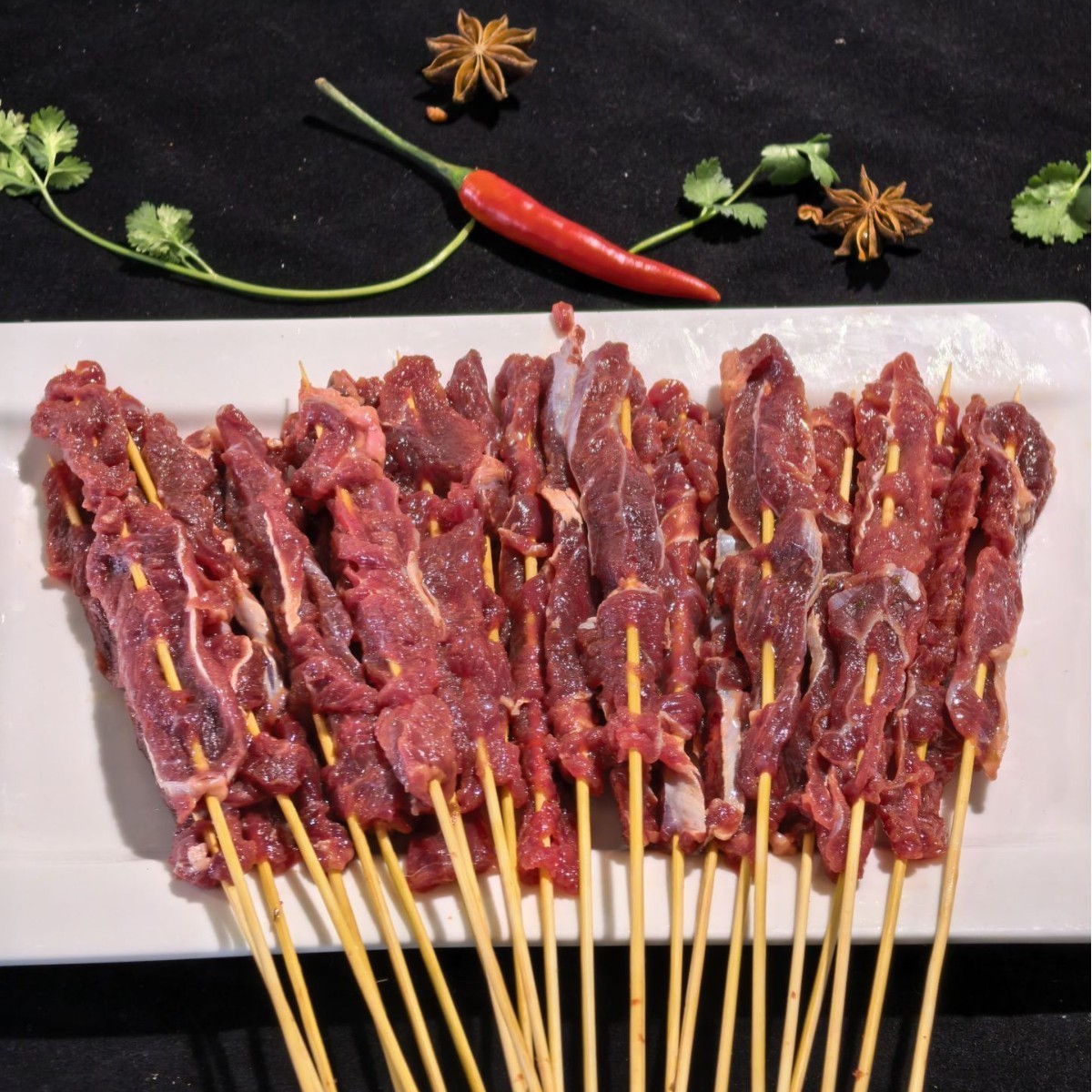 小肉串工厂牛腱子串烧烤食材半成品商用图3