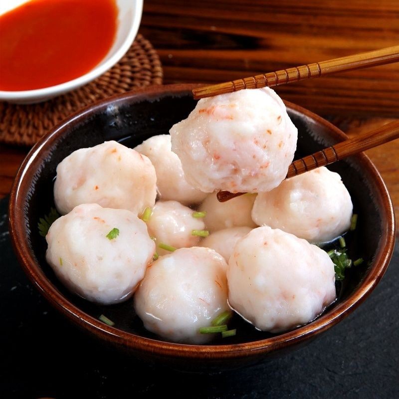 潮汕新鲜海虾丸产鲜虾球火锅丸子关东煮食材烧烤速冻食品摊图3