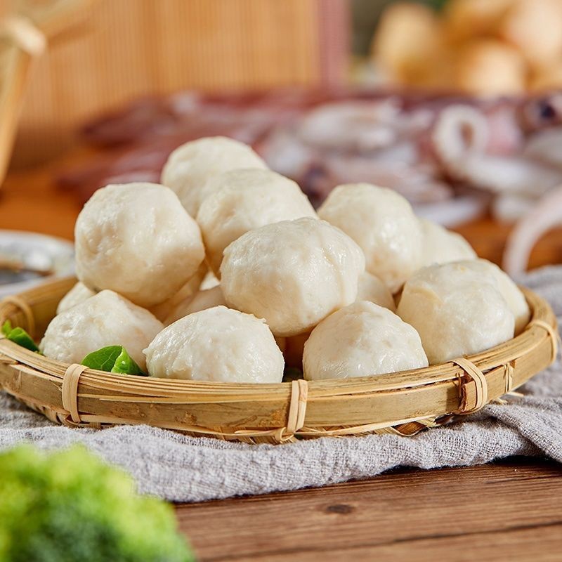 墨鱼丸火锅冷冻潮汕鱼丸花枝丸汕头厂家墨斗丸火锅丸子食材图2