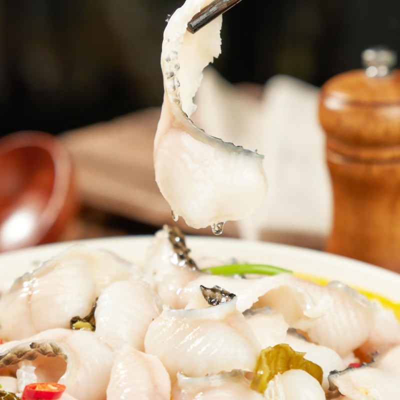免浆黑鱼片现切去骨少刺火锅食材水煮鱼酸菜鱼片商用食材图3