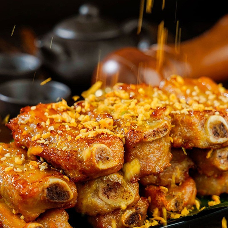 金牌蒜香骨香酥咸猪排骨半成品菜烧烤油炸小吃腌制半成品商用图2