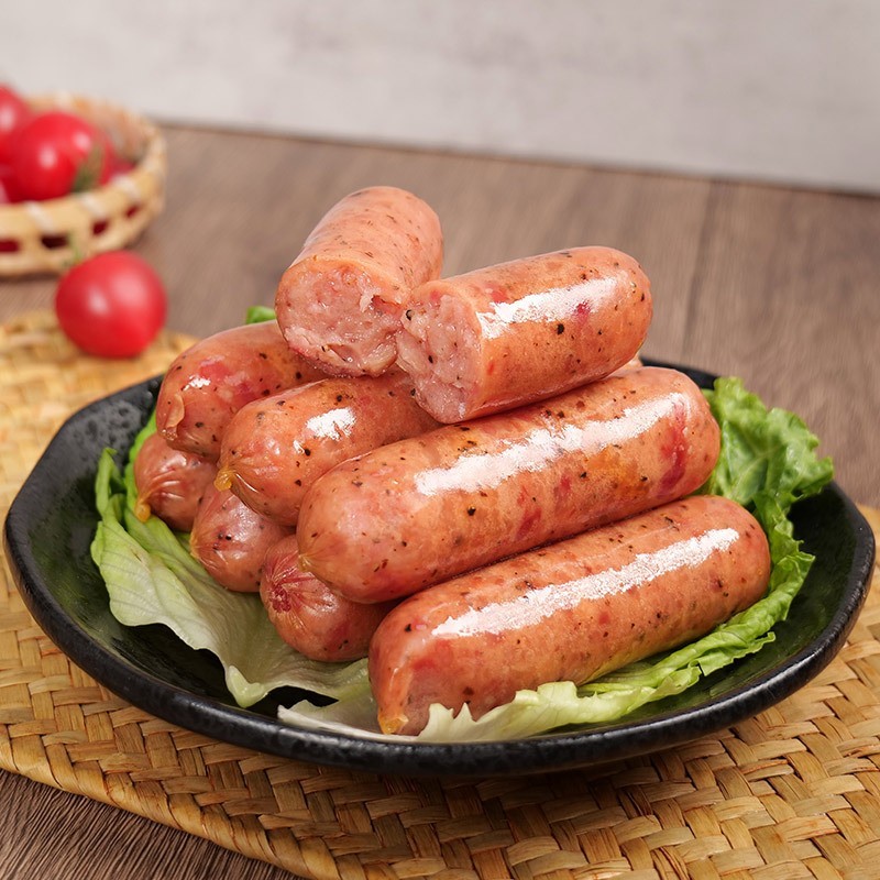 火山石肉肠原味黑胡椒地道香肠空气炸锅食材脆皮淀粉烤肠商用图4