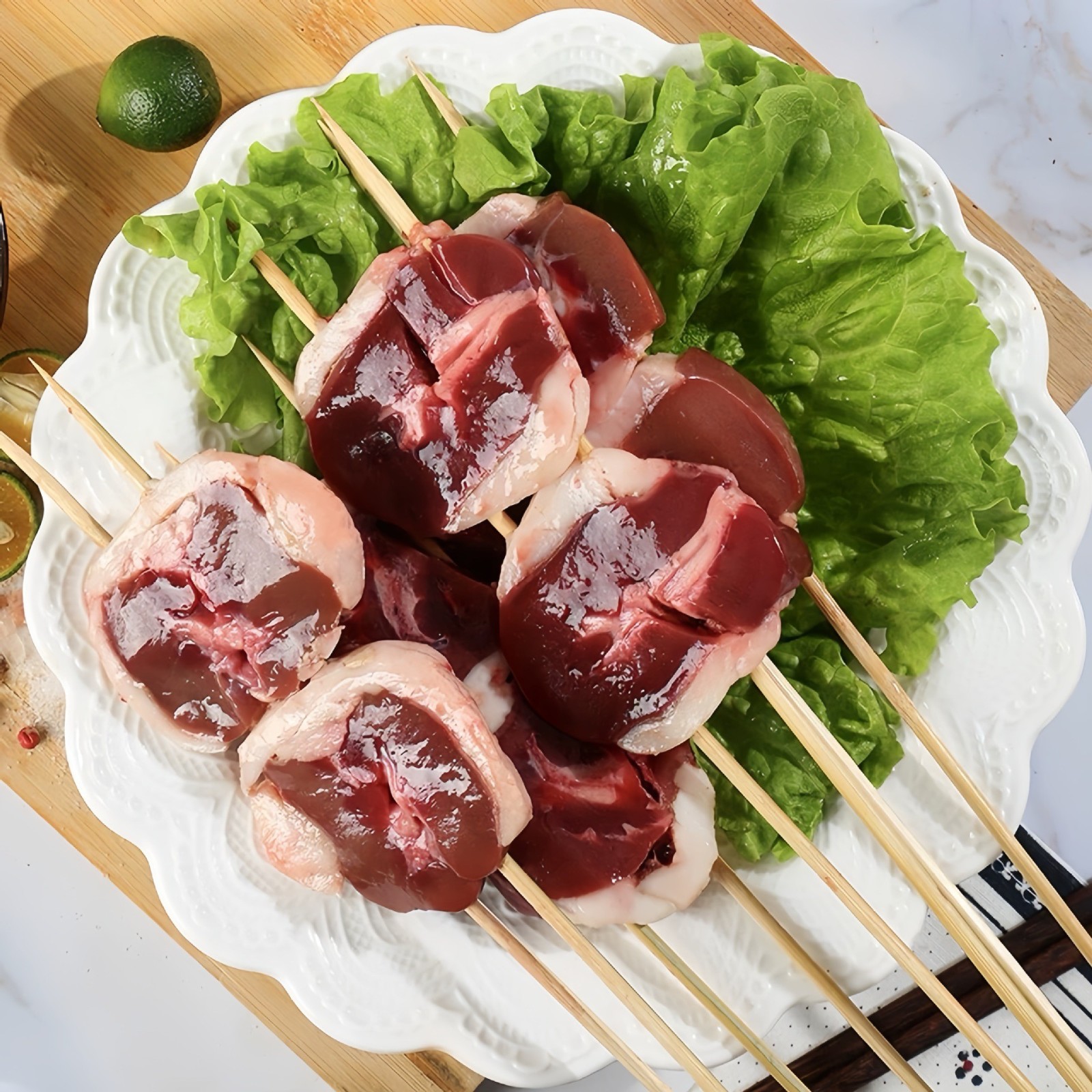 原油羊腰串清真新鲜原切腰子串烧烤食材油炸商用冷冻半成品图4