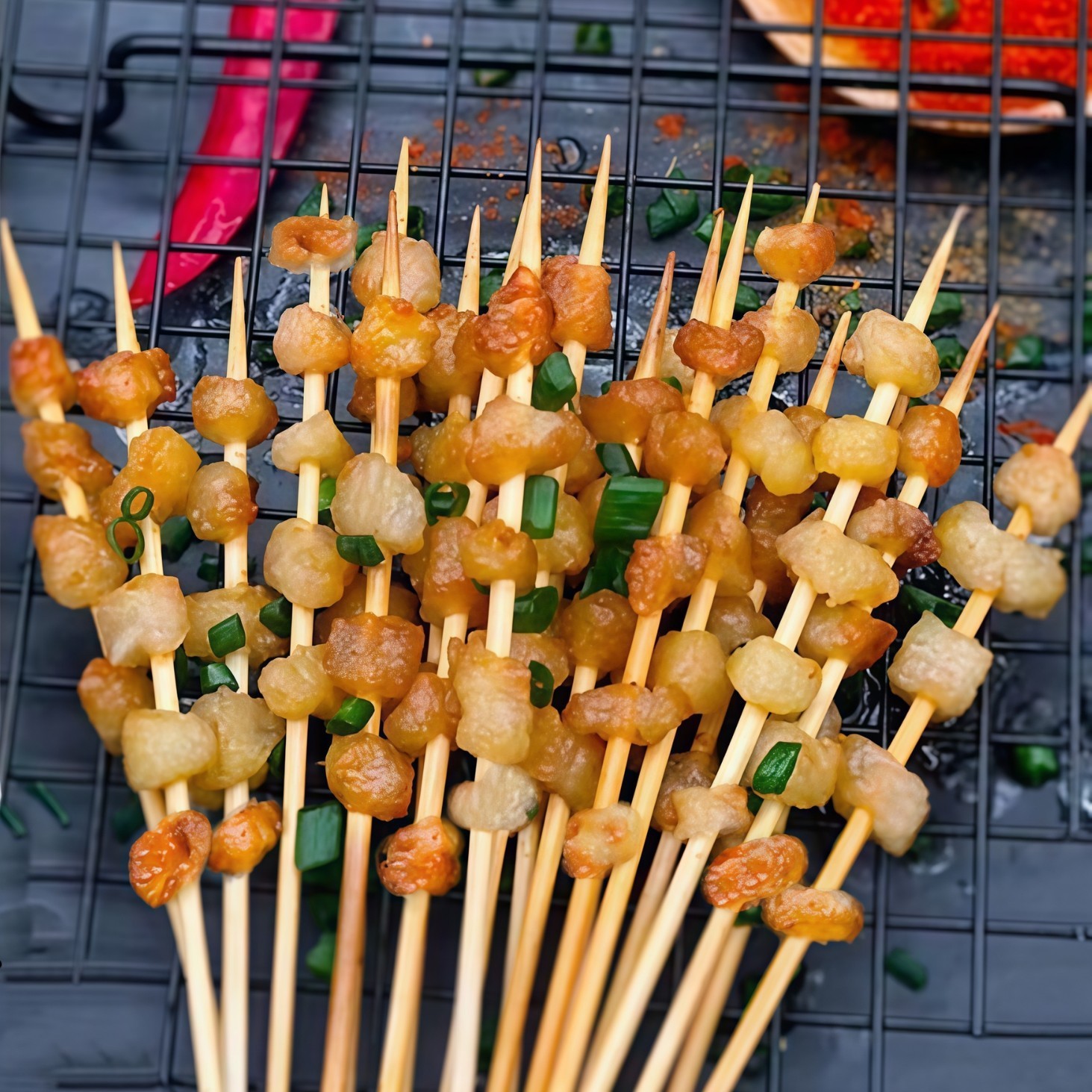 创始生产厂家5粒奶香牛油串原切奶味牛胸口油烧烤油炸铁板