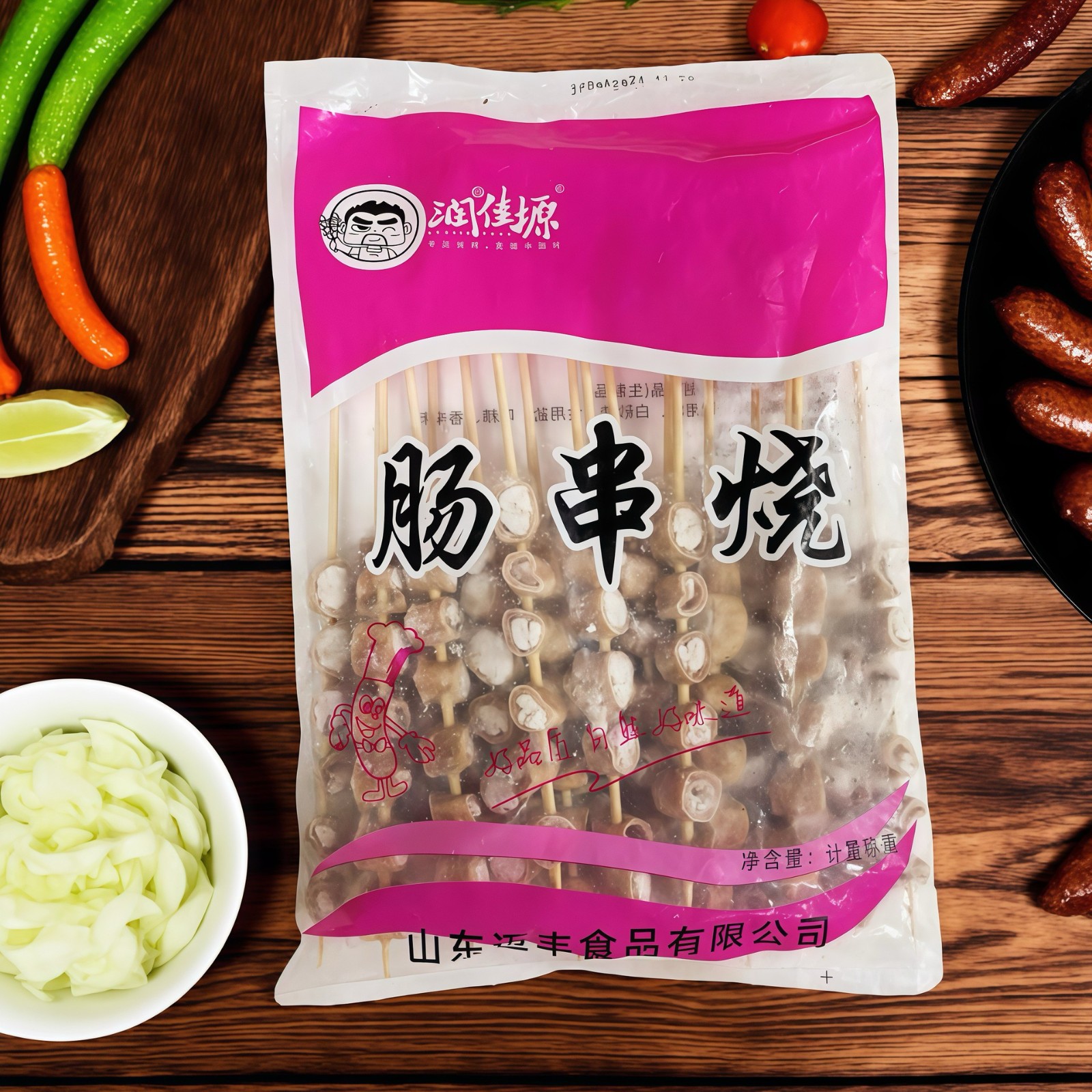 小肠串贵州特色鲜肉串烤肠夜市烧烤食材半成品猪肠串20串1包图3