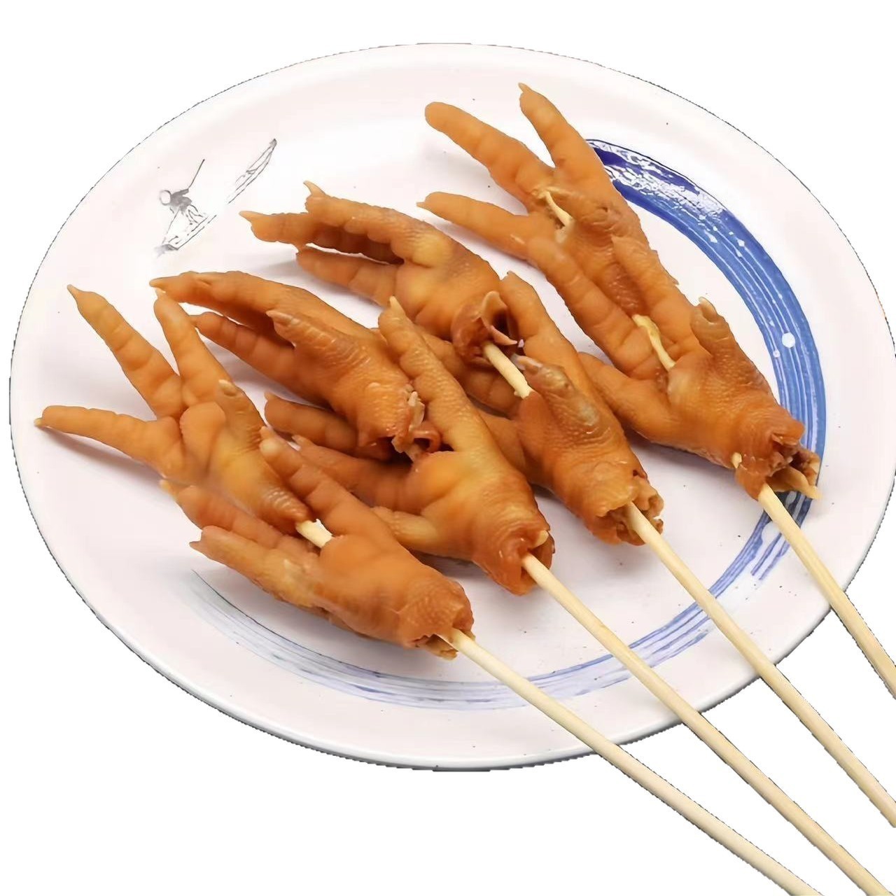 卤烤凤爪串冷冻半成品已腌制调理大鸡爪卤味鸡爪烧烤食材10串商用图5