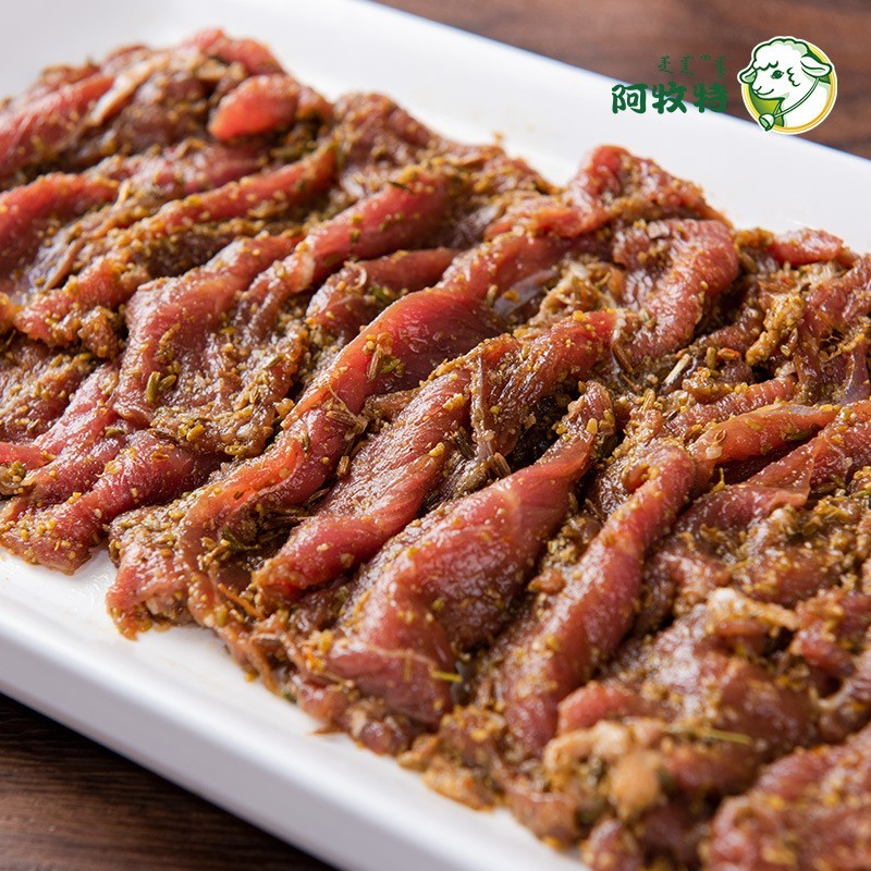 孜然羊肉260g新鲜冷冻预制羊肉穿串烧烤餐饮半成品羊肉片图3