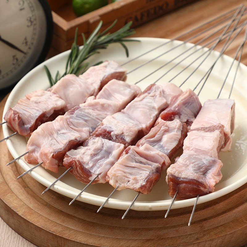 新鲜冷冻猪油边肉猪护心肉820g猪边肋肉东北烧烤大油边肉烤肉食材图2