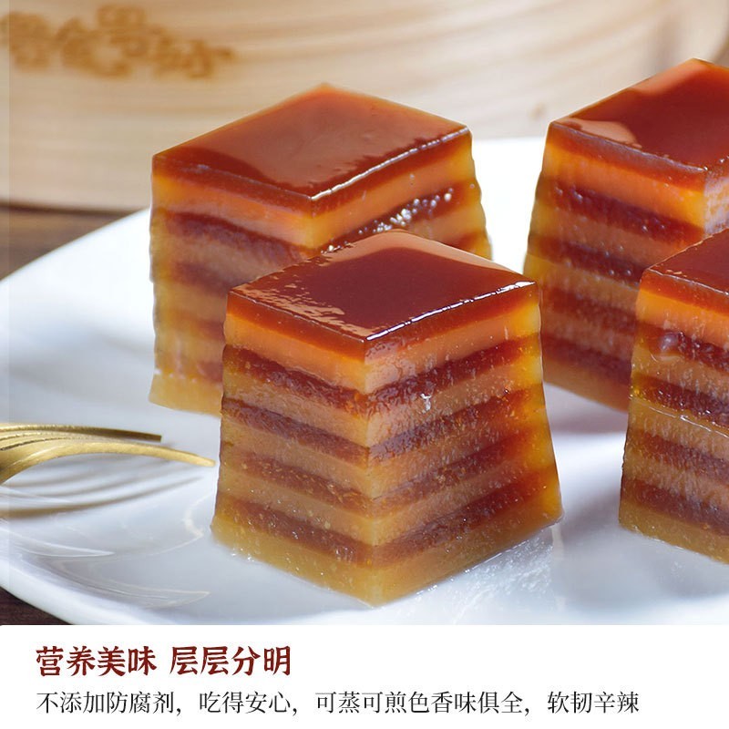 姜汁糕500g12个广式传统小吃点心手工千层糕点港式点心图2