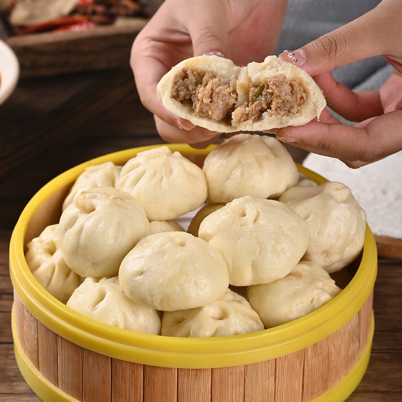 早餐半成品食材加热即食夜市摊包子纯手工制作嵊州老面小笼包