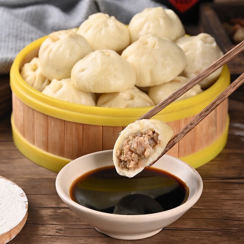 早餐半成品食材加热即食夜市摊包子纯手工制作嵊州老面小笼包图2