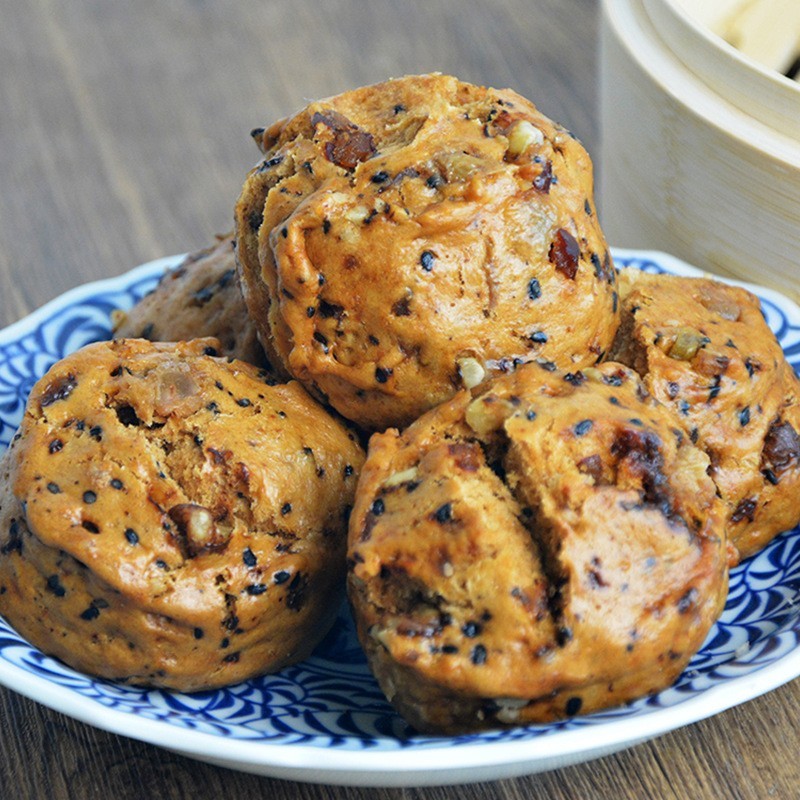 红糖坚果馒头老面素包子微甜松软手工早餐速冻家用半成品加热速食图3