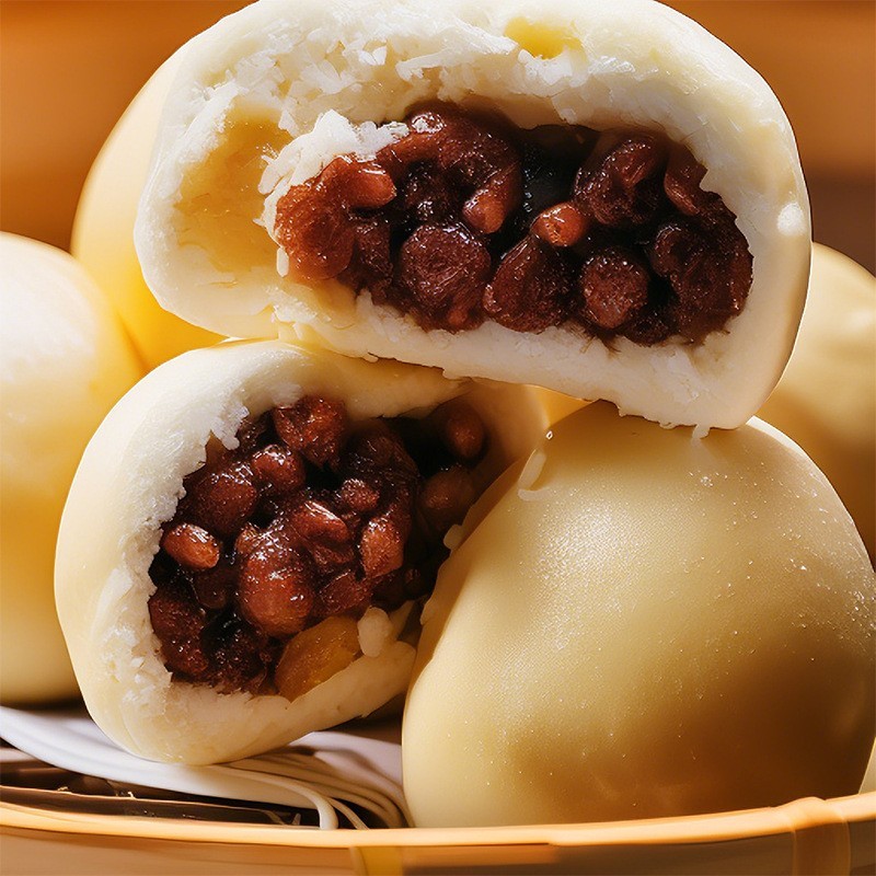 河南红豆馒头手工制作五谷杂粮速冻面点食品加热即食半成品早餐图3