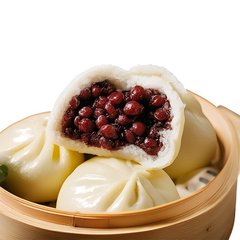 河南红豆馒头手工制作五谷杂粮速冻面点食品加热即食半成品早餐图5
