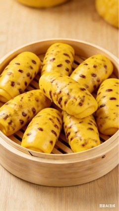 山药南瓜红豆卷馒头速冻粗粮点心早餐面点自然食材厂家图2