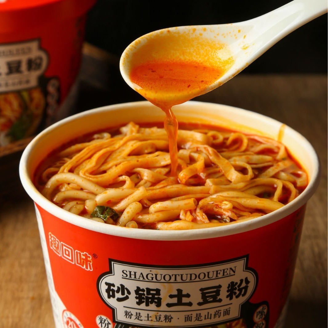 超大桶砂锅土豆粉免煮冲泡方便速食粉面两掺宿舍夜宵零食图3