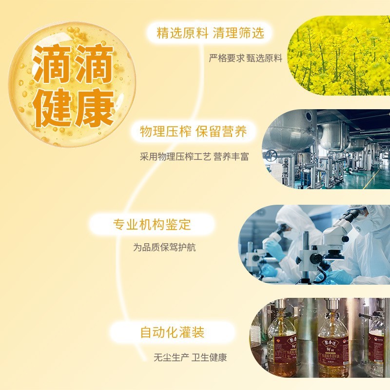 低芥酸头道原香菜籽油非转基因源头工厂图4