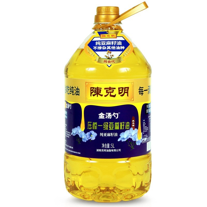oem代工陈克明亚麻籽油5升一级冷榨食用油商用油胡麻油厂家定制图5