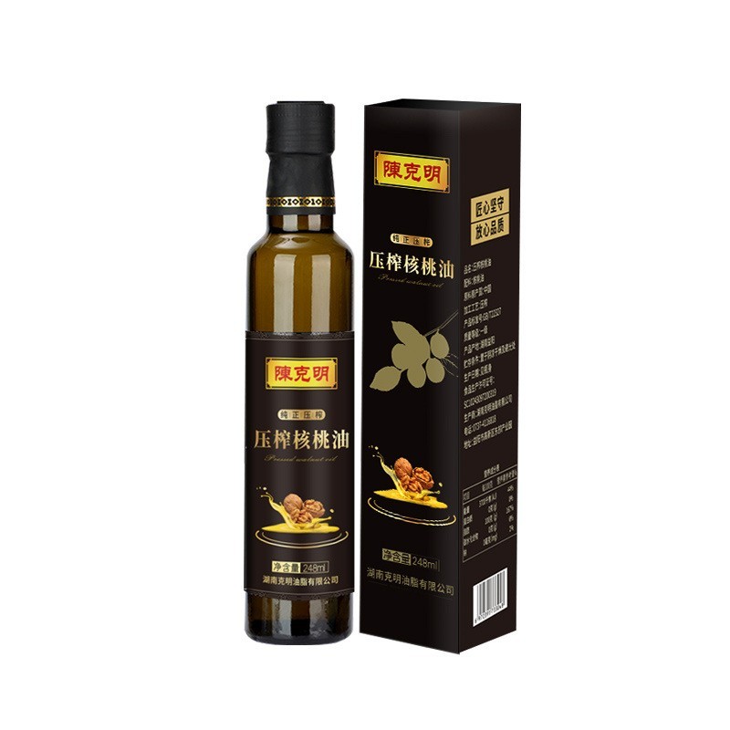 oem代工陈克明纯核桃油压榨一级食用油礼盒小瓶商用厂家贴牌定制图5