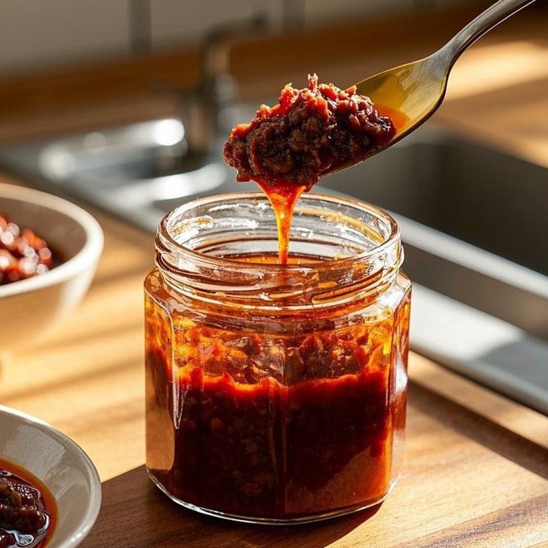 源头厂家牛肉酱220g瓶装拌面拌饭会销品商用家用调味牛肉酱图4