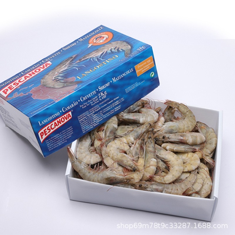 厄瓜多尔白虾2kg南美老船长冷冻新鲜白对虾30/40规格大虾无盐图2