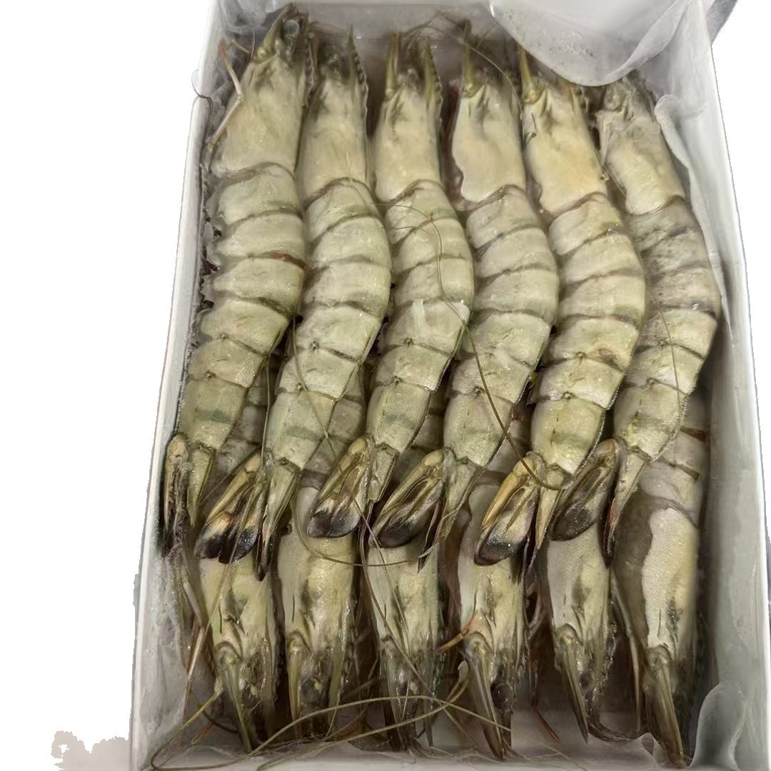 越南泰国马来西亚黑虎虾草虾冻草虾仁黑虎虾仁熟虎虾自助餐铁板烧图5