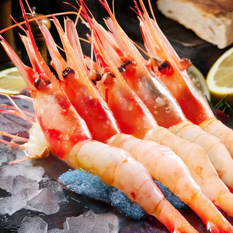 俄罗斯生冻甜虾北极甜虾冰虾对虾腹籽寿司食材1000g/盒