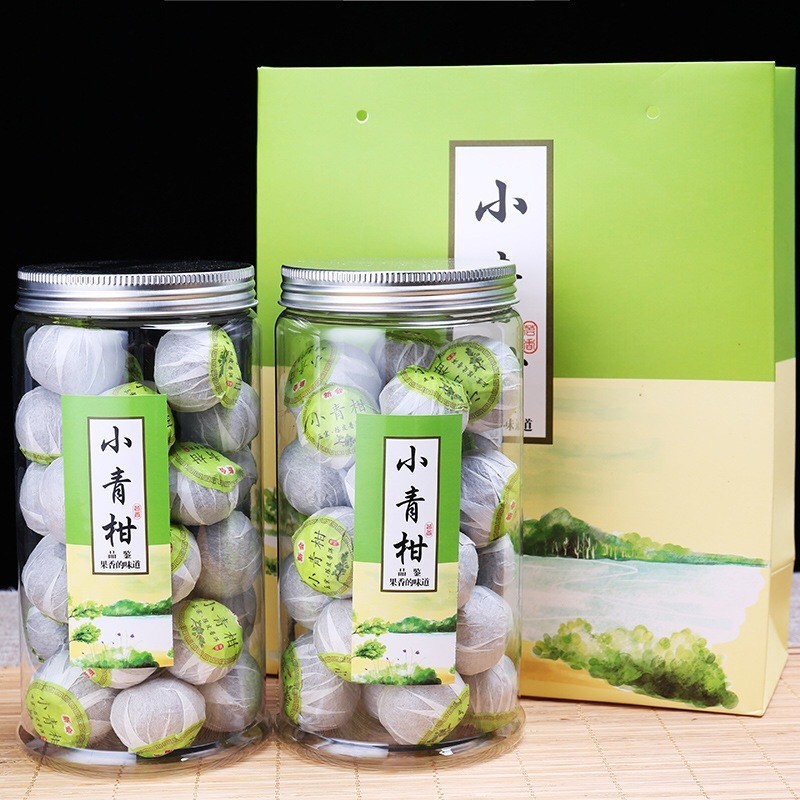 新小青柑陈皮普洱茶熟茶宫廷生晒小青柑茶叶礼盒装罐装图3