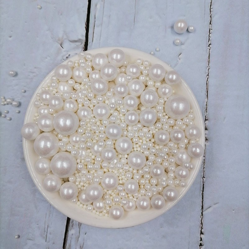 白色糖珠烘焙装饰珍珠混装彩色糖珠白色糖豆糖针彩珠图4