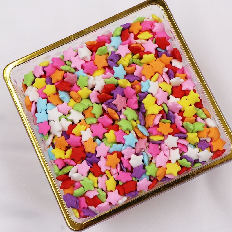 西班牙切片糖彩带爱心圆片圆圈星星蛋糕烘焙装饰糖点缀