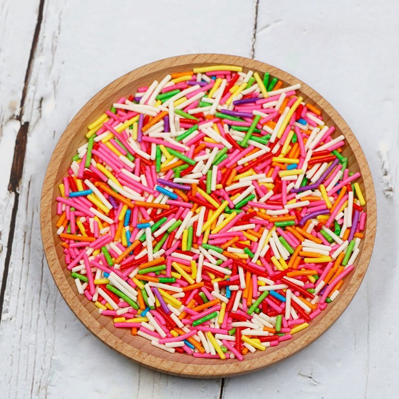 甜甜圈彩针厂家食用七彩糖针25kg大袋朱古力纯针图2