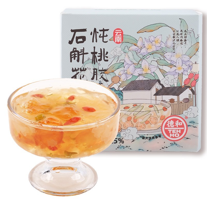 石斛花枸杞炖桃胶260g 银耳枸杞铁皮石斛花早餐独立碗装即食图3