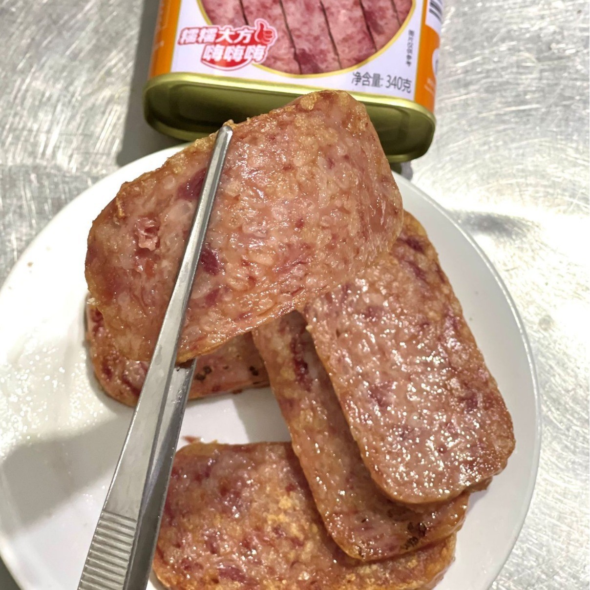 糯米火腿午餐肉罐头煎煮炒即食烧烤火锅冒菜炒图3