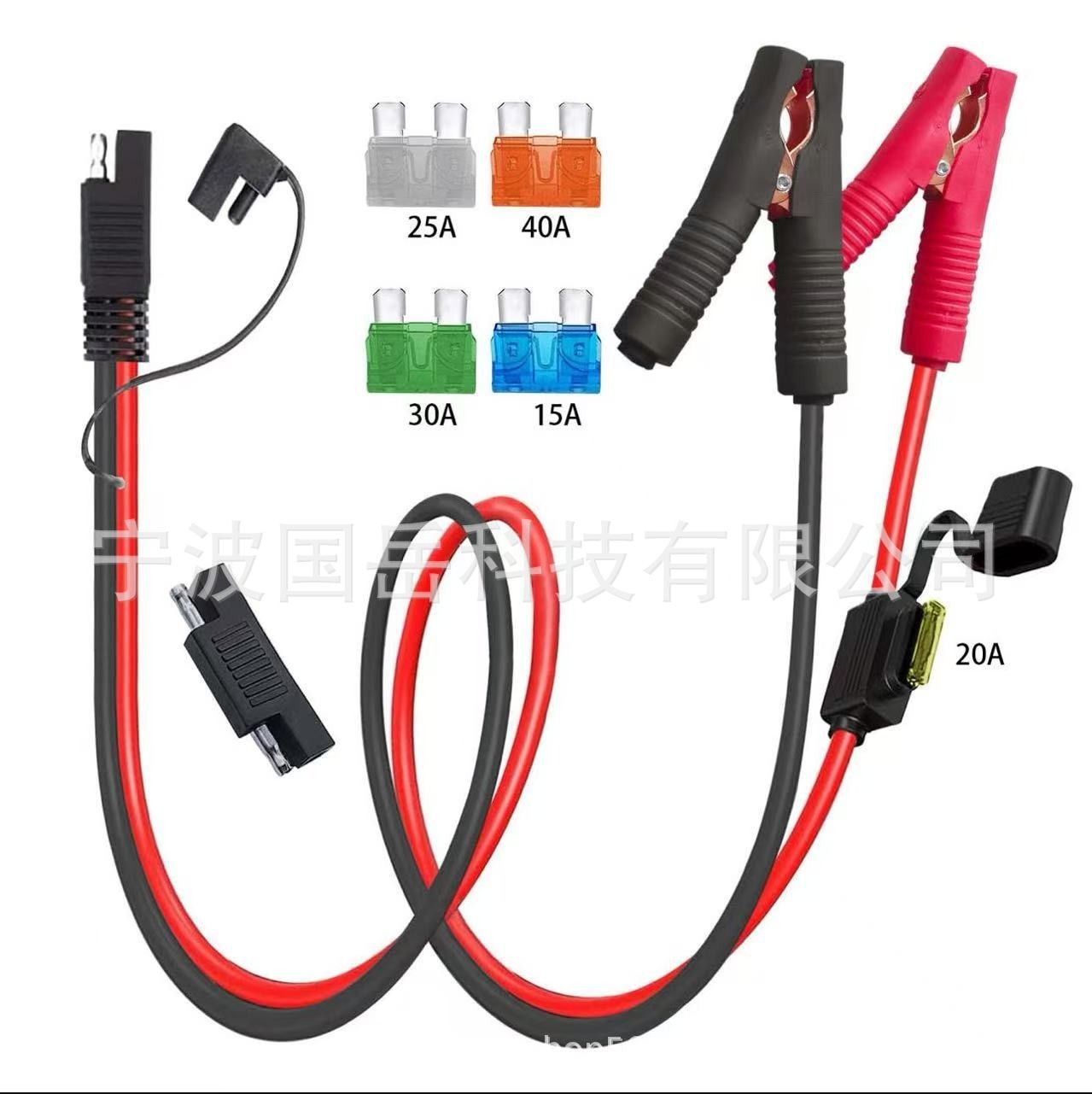 鳄鱼夹转SAE连接线SAE转开关鱼夹SAE带保险盒转延长线车载图4