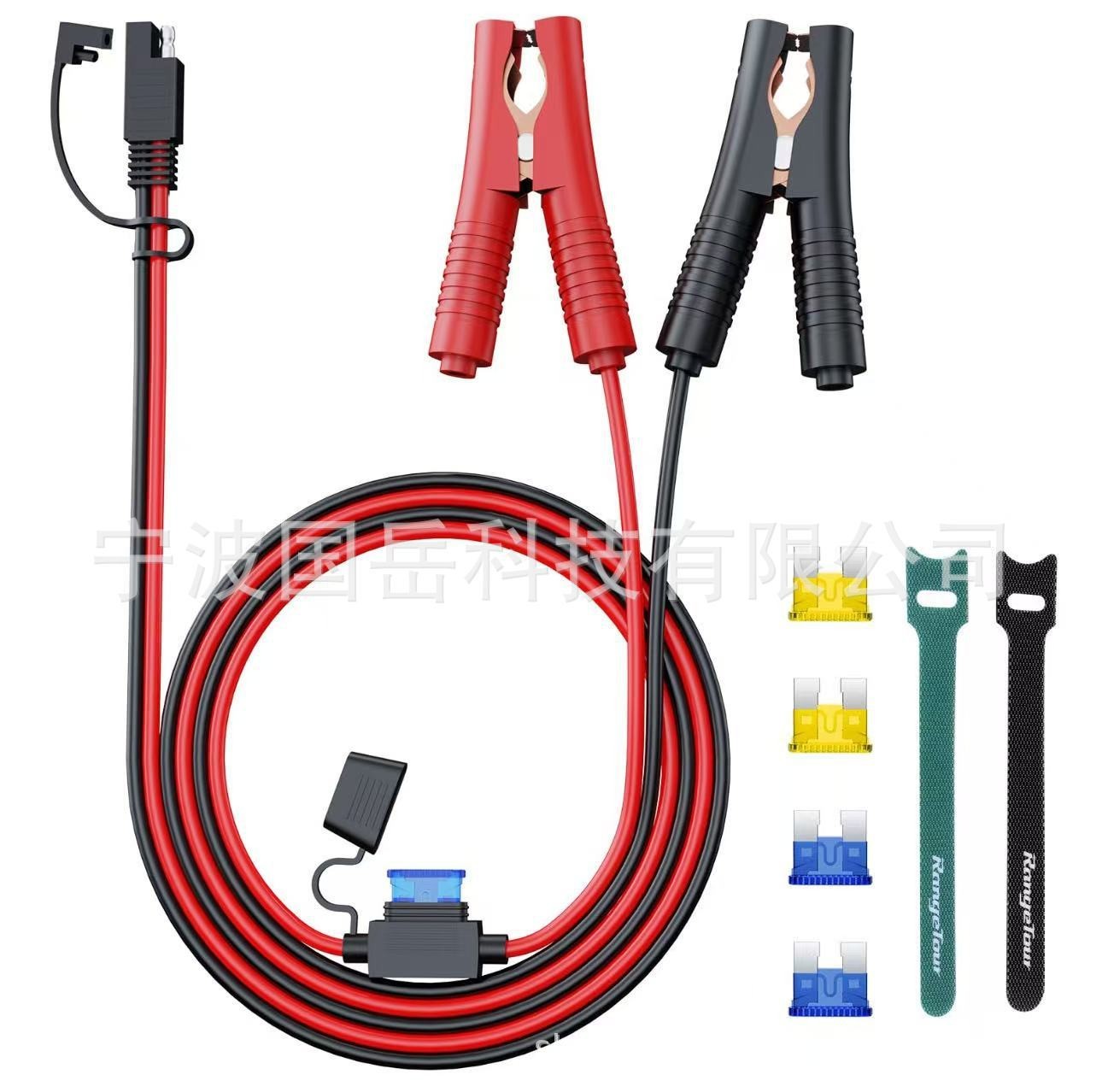鳄鱼夹转SAE连接线SAE转开关鱼夹SAE带保险盒转延长线车载图2