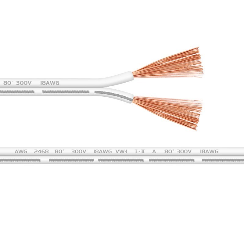 2468白色竹节线双并电源线22 18awg平行线电子线衣橱柜灯电线图4