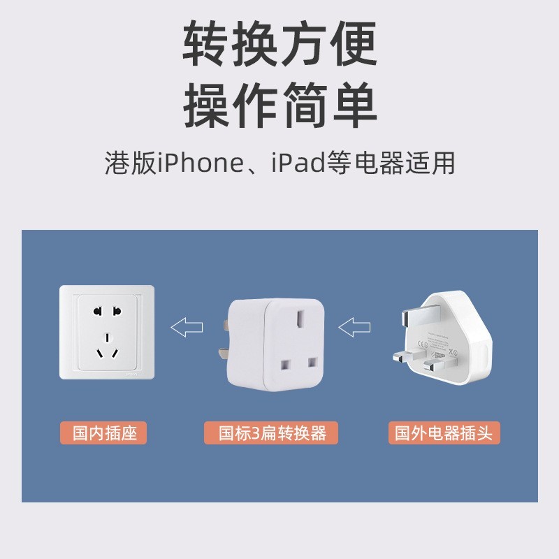 港版插头转换器英国英标转国标澳规三项插脚充电器电源插座转接头图2