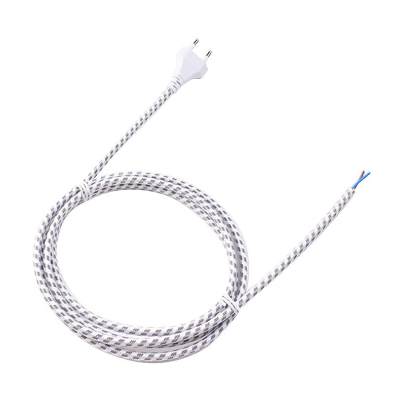 VDE欧标二芯编织线2.5A欧式插头插头线欧规电熨斗花线电源线图4