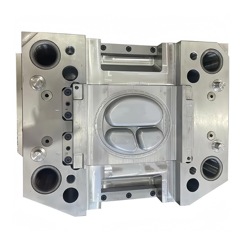 餐盘3格一体婴儿吃饭辅食分隔盘子餐具模具 餐盘注塑模具加工生产图2