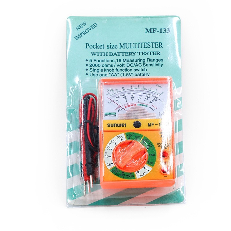 迷你袖珍型指针式万用表学生表 防烧高精度万用表便携式图5
