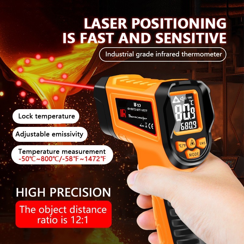 跨境多功能13点激光红外线测温仪家用厨房测温枪工业测温枪温度计图4