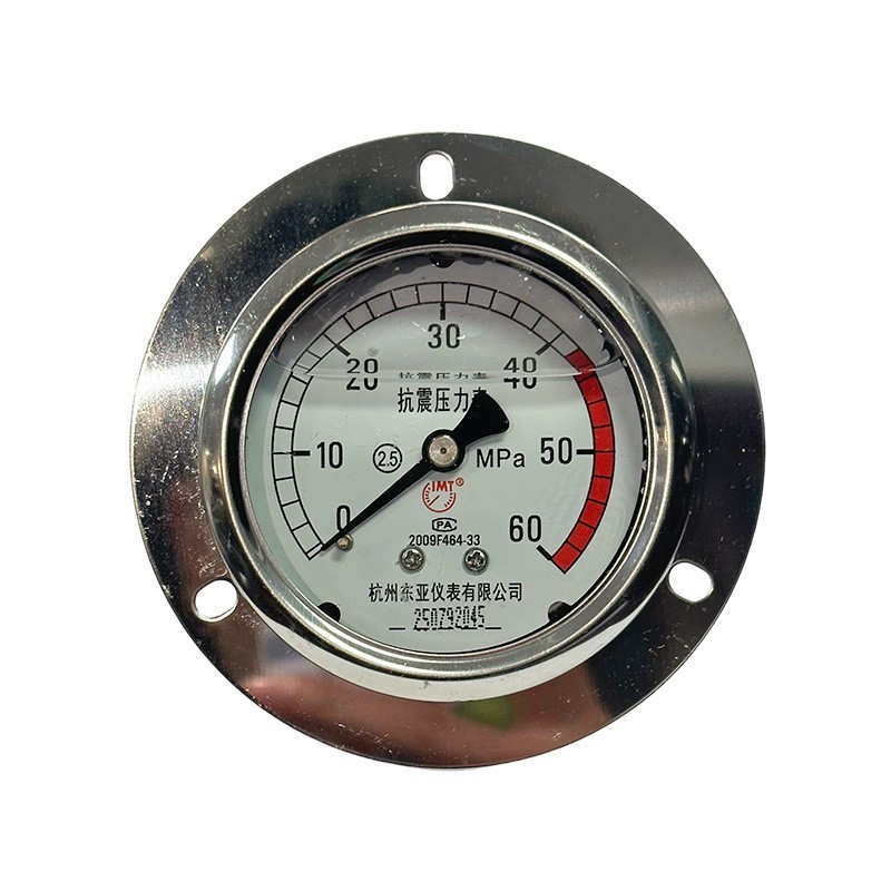 耐震压力表轴向带边面板式耐腐蚀精密抗震 液压水压气压表图5