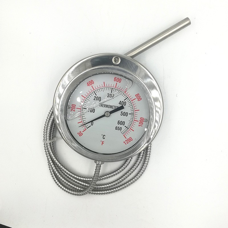 不锈钢压力式温度计 测油温水温带线探头 耐震刻度准确温度计图5